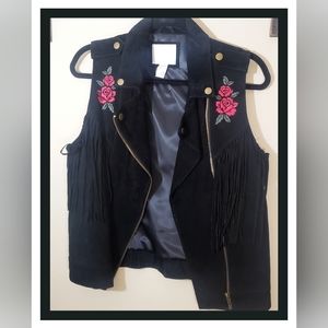 NWT Black Suede Vest....size S